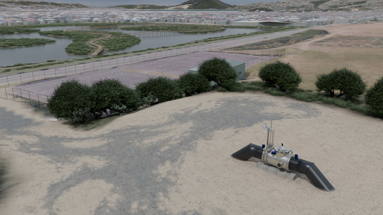 Concept illustration showing the wetland before drawdown.